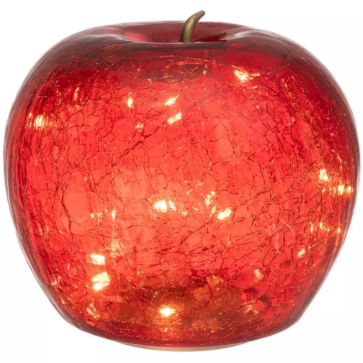 Punainen lasiomena led valoilla 15 cm finnlumolr - Koriste-esineet - 6410416482774 - 1