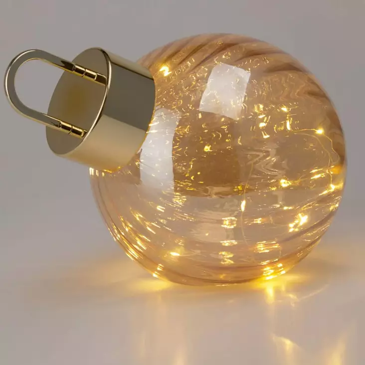 Lasinen valopallo koriste led valoilla - Pöytävalokoristeet - 8721037670654 - 1