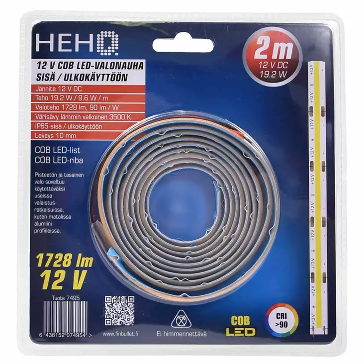 12v cob led valonauha sisä ja ulkokäyttöön - Led-nauhat ja led-listat - 6438152074954 - 1