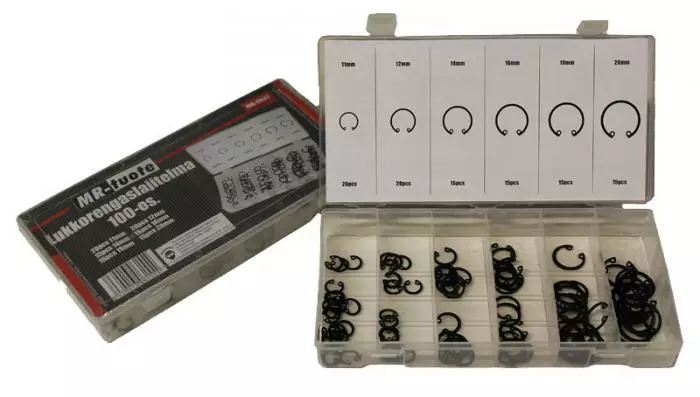 Lukkorengaslajitelma 11-20mm 100kpl - Sokat ja lukkorenkaat - 6430013061554 - 1