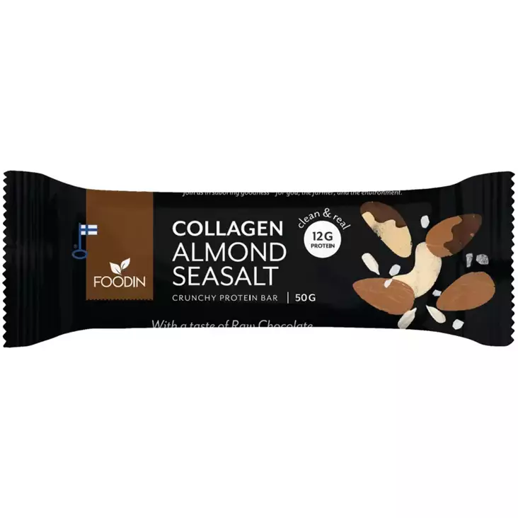 Foodin collagen protein bar almond seasalt 50g - Proteiinipatukat - 6430048233124 - 1