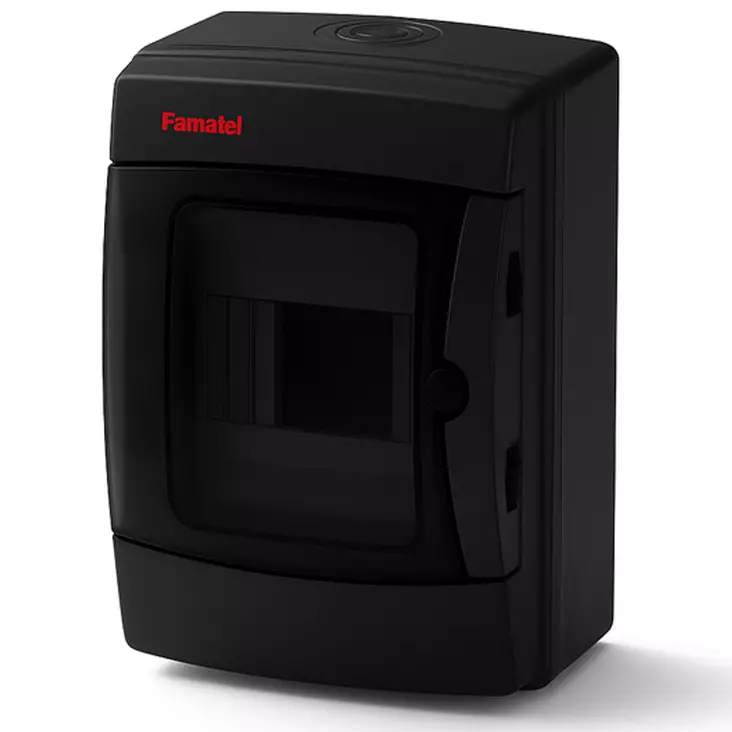 Moduulikotelo pinta 4 moduulia musta ip65 famatel - Sähköasennuskotelot - 8429760851844 - 1
