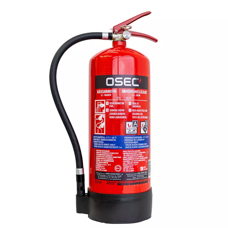 Neste/vaahtosammutin 6l OSEC - Sammuttimet ja peitteet - 6418536016114 - 1