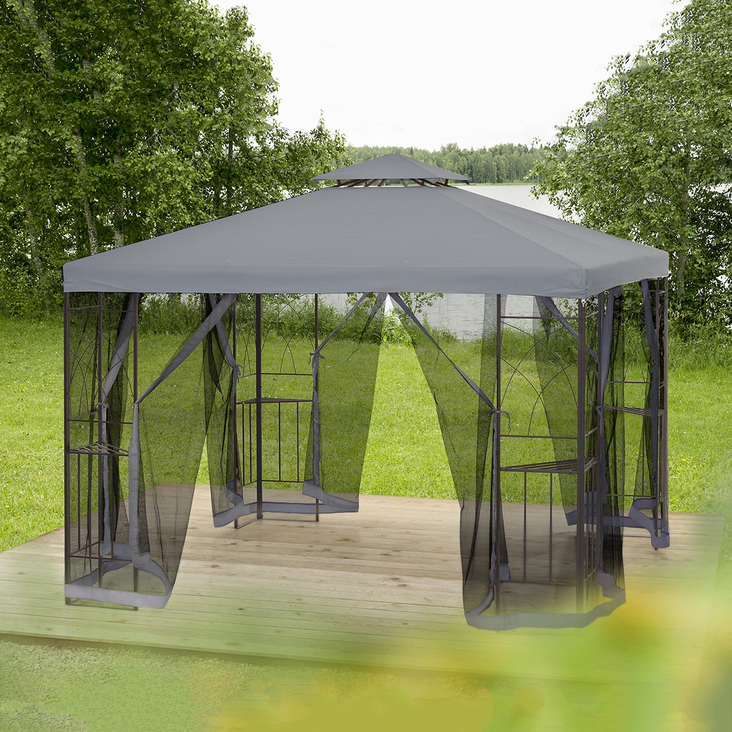 paviljonki barcelona harmaa - Paviljongit ja pergolat - 6438168065304 - 1