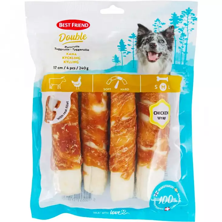 Pururulla koiralle best friend 4 kpl 240g - Koiran puruluut, purutikut ja pururullat - 5700551171994 - 1
