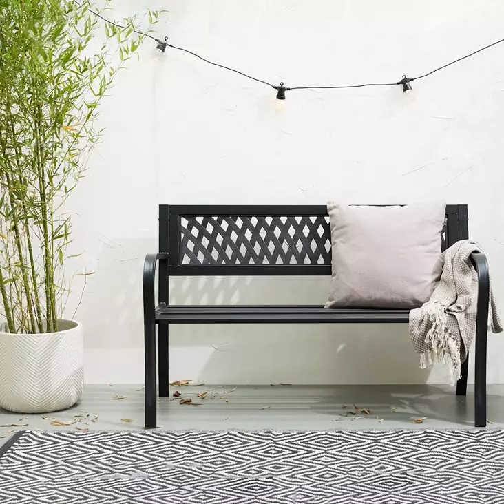 Musta puutarhapenkki - Puutarhapenkit ja puutarhakeinut - 6438168112404 - 1