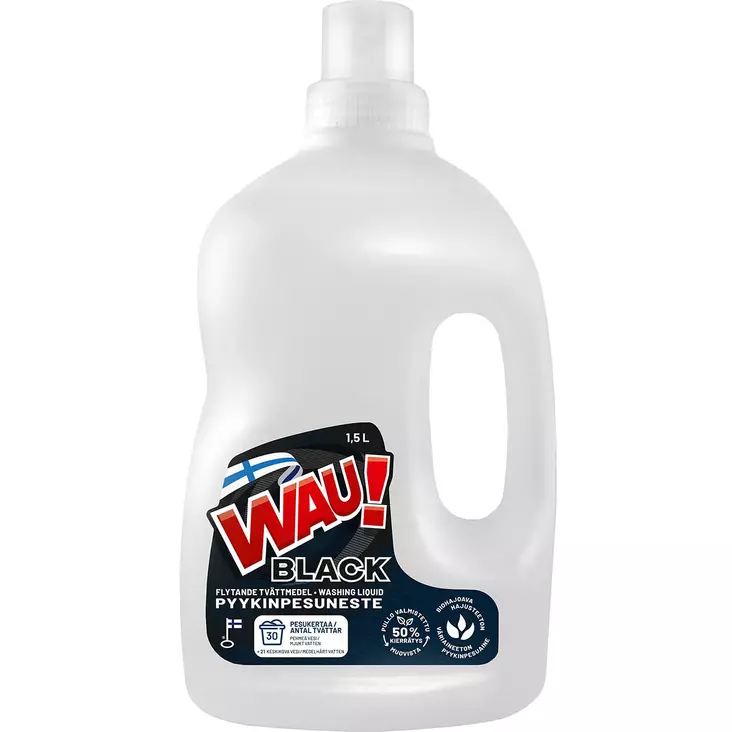 Wau black pyykinpesuneste tummalle pyykille - Pyykinpesuaineet - 6419642132514 - 1