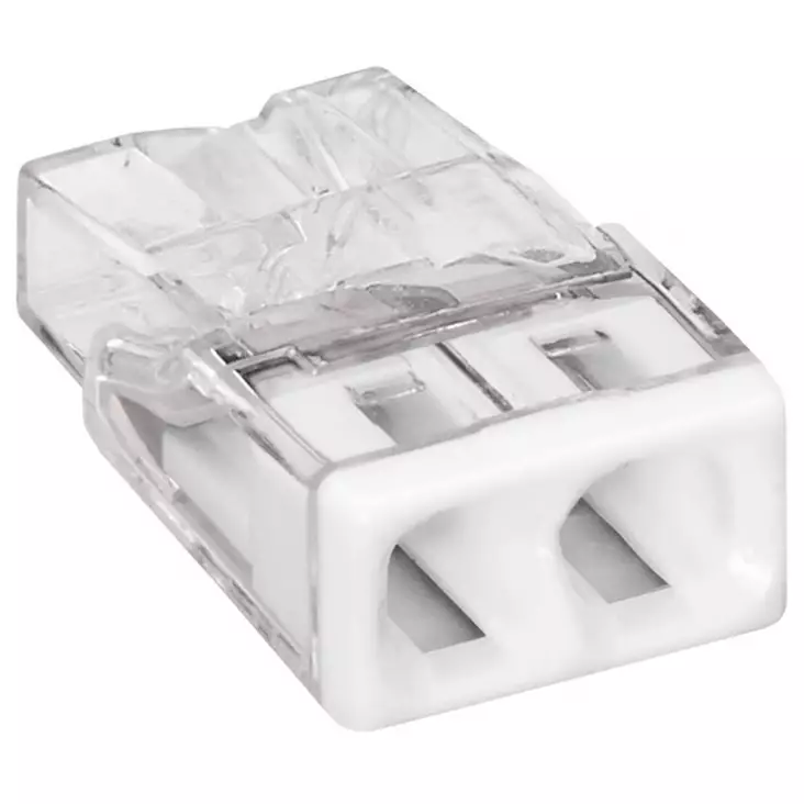 Rasialiitin Wago 2-Nap 0.5-2.5mm² valkoinen - Johtoliittimet ja kytkentärimat - 4066966001914 - 1
