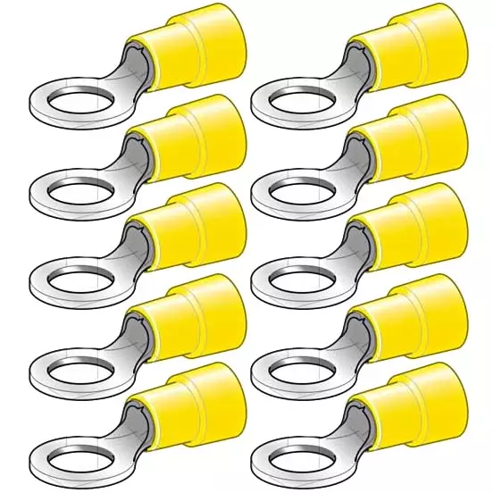 rengasliittimet M6 6,4mm 10kpl keltainen - Abikot - 6438255200304 - 1