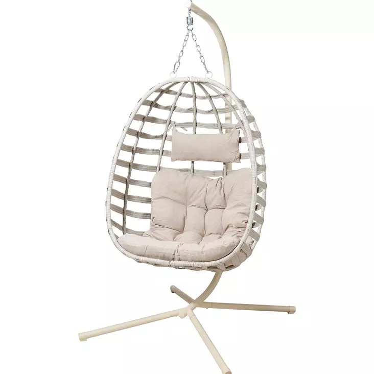Riipputuoli tenerife beige teräsrungolla puutarhassa - Lepotuolit ja riipputuolit - 8721037848404 - 1