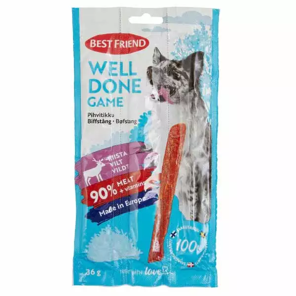 Riistapihvitikku 3 pack 36 g best friend - Koiran puruluut, purutikut ja pururullat - 5700551172724 - 1