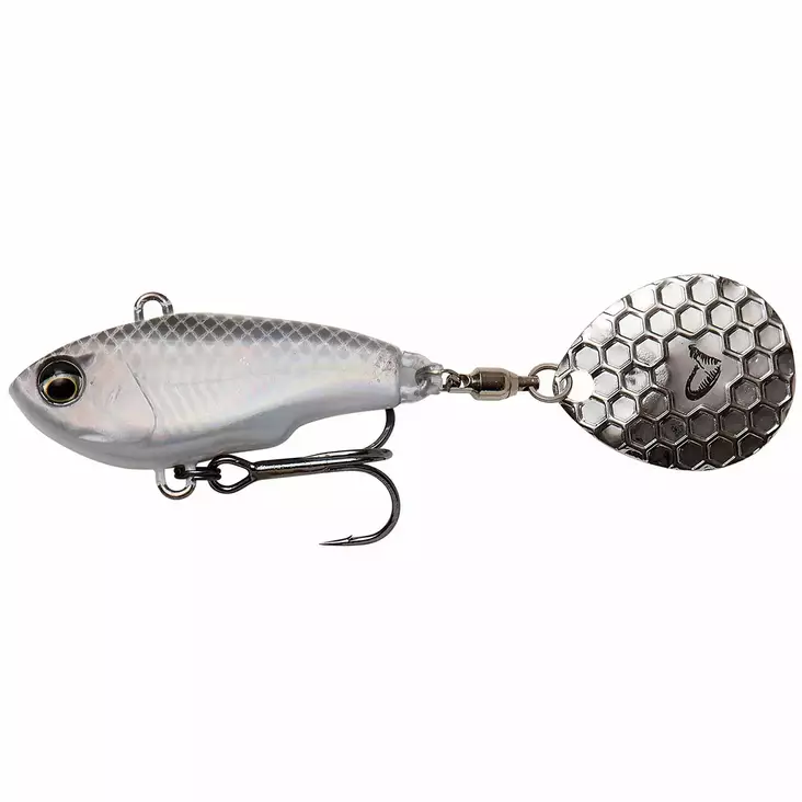 Savage gear fat tail spin lippauistin 6,5cm 16g white silver - Lippauistimet - 5706301717634 - 1