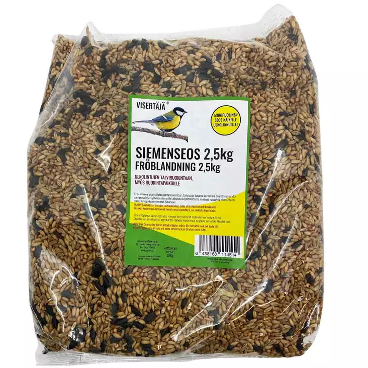 Siemenseos pikkulinnuille 2,5 kg - Auringonkukansiemenet ja siemenseokset - 6438168114514 - 1