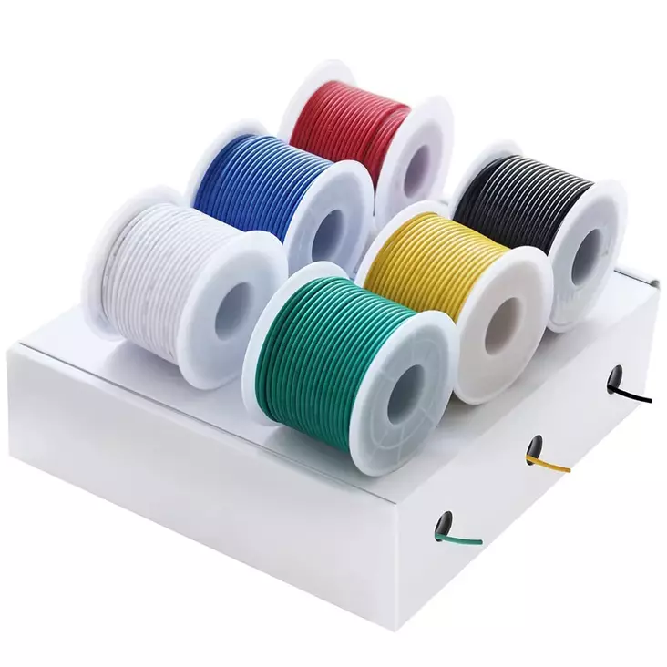 Tinattu kuparinen silikonijohto 16 awg kuuden värin sarja - Asennusjohdot ja kaiutinkaapelit - 6438471354294 - 1