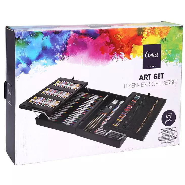 Taiteilijansalkku 174 osainen - Värit, paletit ja maalit  - 8720573021944 - 1