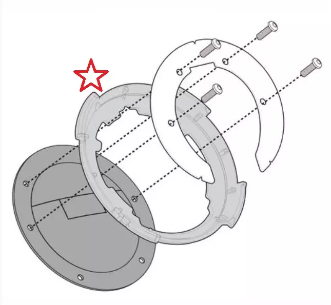 Tanklock kiinnike R1200GS 08-12 - Moottoripyörän laukkujen kiinnityssarjat - 6438471336344 - 2