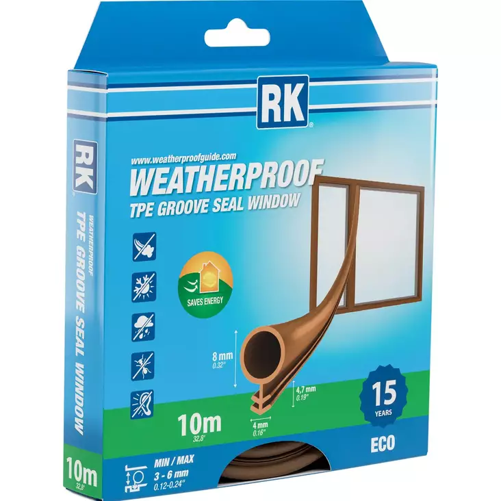 Uratiiviste ikkuna tpe ruskea 8 mm 10 m - Tiivisteet ja tiivistenauhat - 6418091340204 - 2