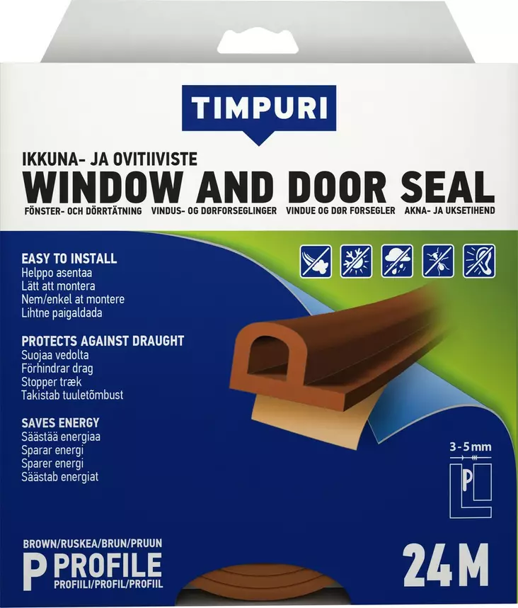 Tiivistenauha P 24m ruskea - Tiivisteet ja tiivistenauhat - 6418091704464 - 2