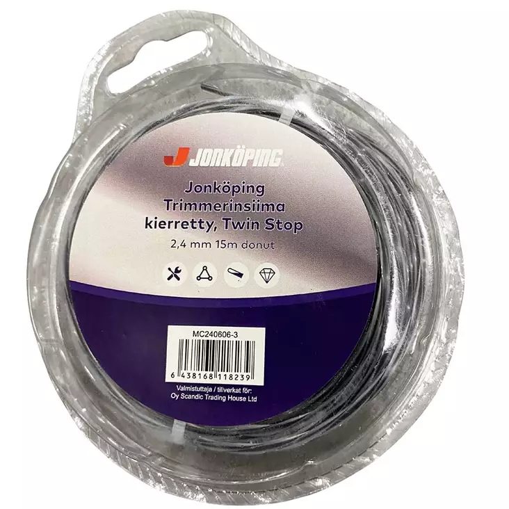 Kierteinen twin stop rakenne tehostaa trimmerinsiiman leikkuuta - Trimmerin siimat ja siimapäät - 6438168118024 - 1