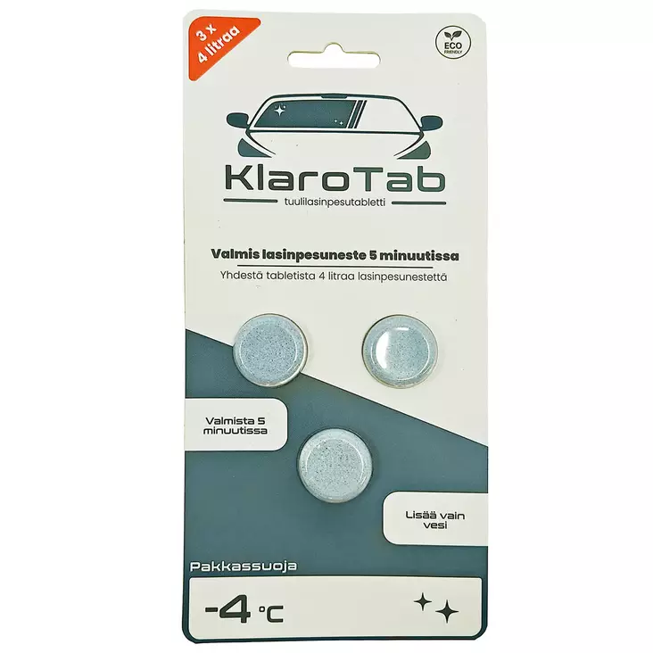 Klarotab tuulilasinpesunestetabletti 3 kpl - Auton lasinpesunesteet - 6429811827004 - 1