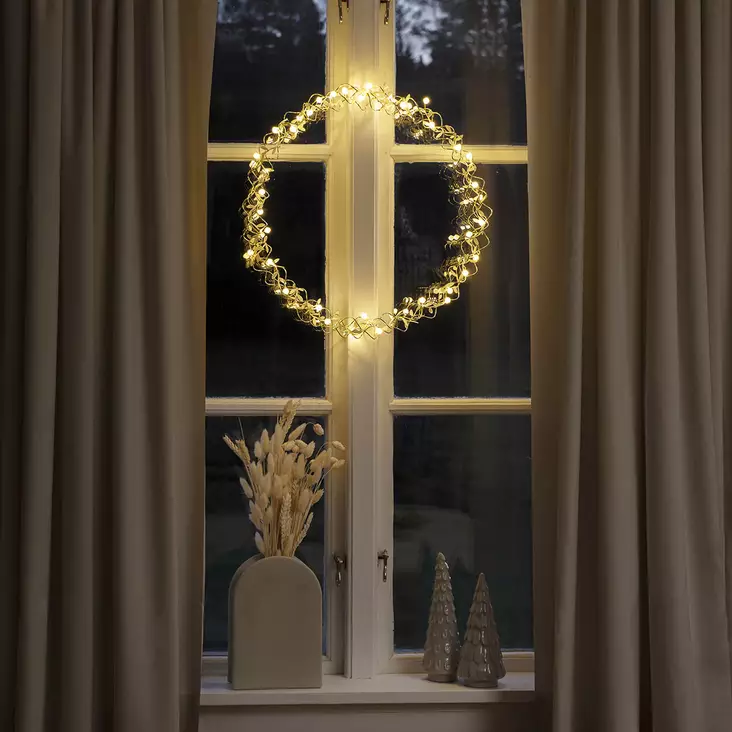 valokranssi led kulta 45cm - Valokoristeet - 7318307888034 - 1