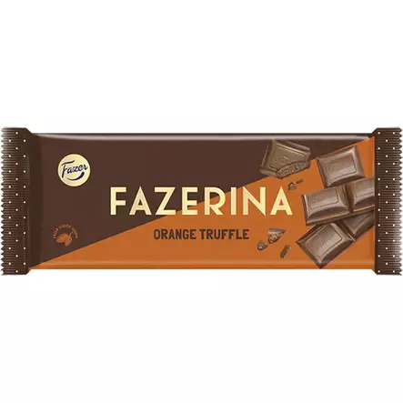 Fazer fazerina suklaalevy 99 g appelsiinitryffelitäyte - Suklaalevyt ja konvehdit - 6416453456105 - 1