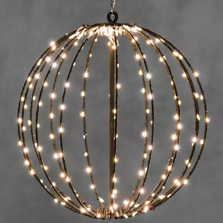 lämminvalkoinen led-valopallo 160led 30cm musta - Led-valopallot - 6410416212555 - 2