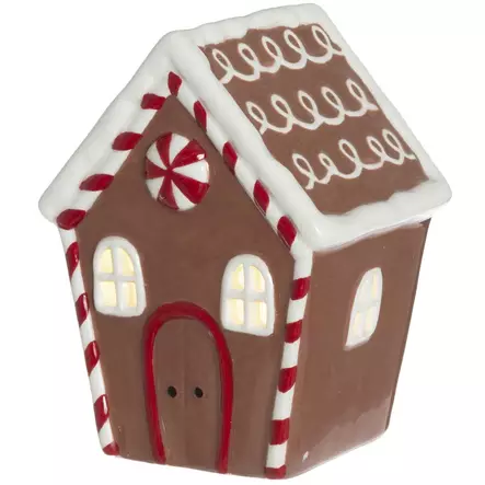 Piparkakkutalo jouluvalo kaunis valokoriste joululahjavinkkejä läheiselle - Pöytävalokoristeet - 6410416375335 - 1