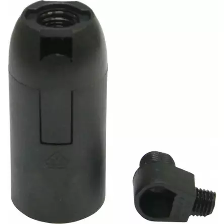 Lampunkanta ja nippa E14 musta - Välikytkimet ja lampunkannat - 6438140944115 - 2