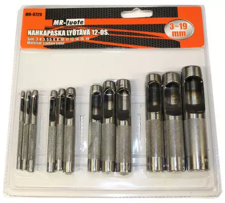 Lävistyssarja 3-19mm 12-os Reikämeistit - Nitojat ja niitit - 6430013067655 - 1
