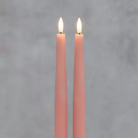 Led antiikkikynttilät 2 kpl vaaleanpunainen - Led-kynttilät - 6410416389905 - 1