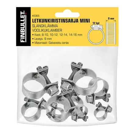 Letkunkiristinsarja mini 12 kpl - Pakoputkiklemmarit - 6438152023655 - 1