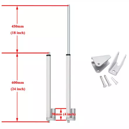 Lineaarimoottori 1000n 450mm - Työkoneen kytkimet ja liittimet - 6438471272635 - 2