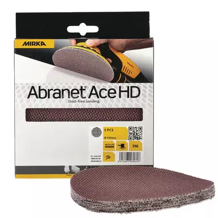 Mirka abranet ace hd verkkohiomapaperi p60 karkeaan hiontaan 5kpl tuotepakkauksessa - Hiomapaperit ja hiomatyynyt - 6416868271485 - 2