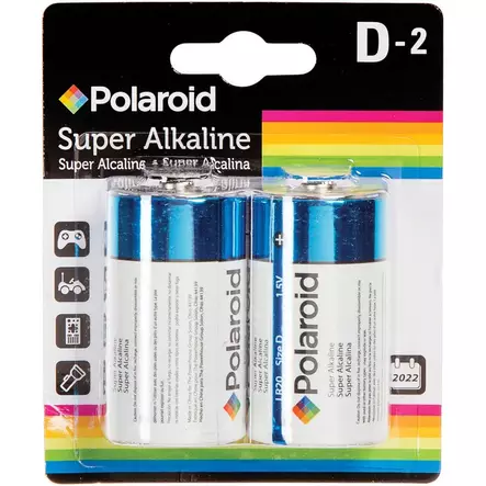 Polaroid D  alkaali paristot 2 kpl - 9V, D- ja C-paristot - 6438168109695 - 1