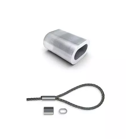 vaijerin puristelukko 5mm - Vaijerin kiinnitystarvikkeet - 6430061639385 - 1