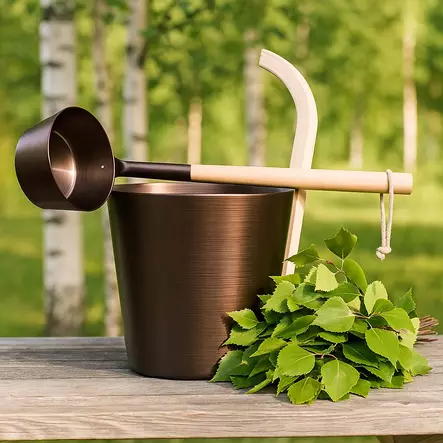 Saunasetti löylykauha ja saunakiulu - Saunakiulut, kauhat ja kiuaskivet - 6438168118505 - 2