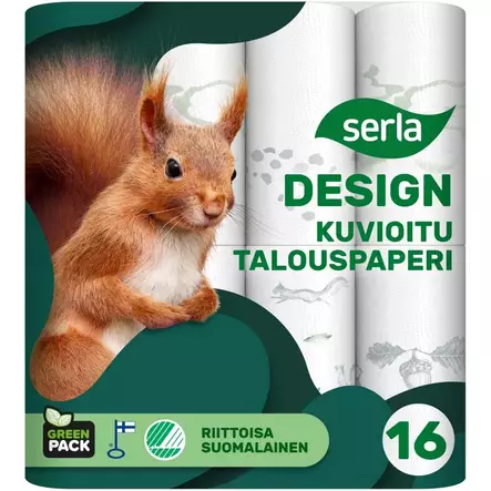 Serla desing talouspaperi 16 rullaa - WC-paperit ja talouspaperit - 6414300058335 - 1