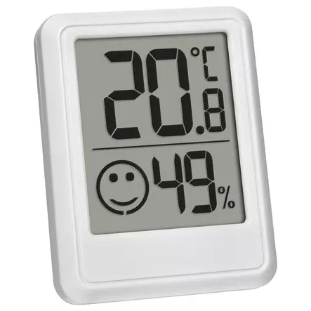 Ilmankosteusmittari hieman viistossa kuvattuna edestä - Kodin mittarit, ajastimet ja hälyttimet - 4009816043085 - 2