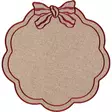 Jouluinen pöytätabletti Rusetti 38 cm beige punainen - Joulutekstiilit ja asusteet - 6410416577715 - 1