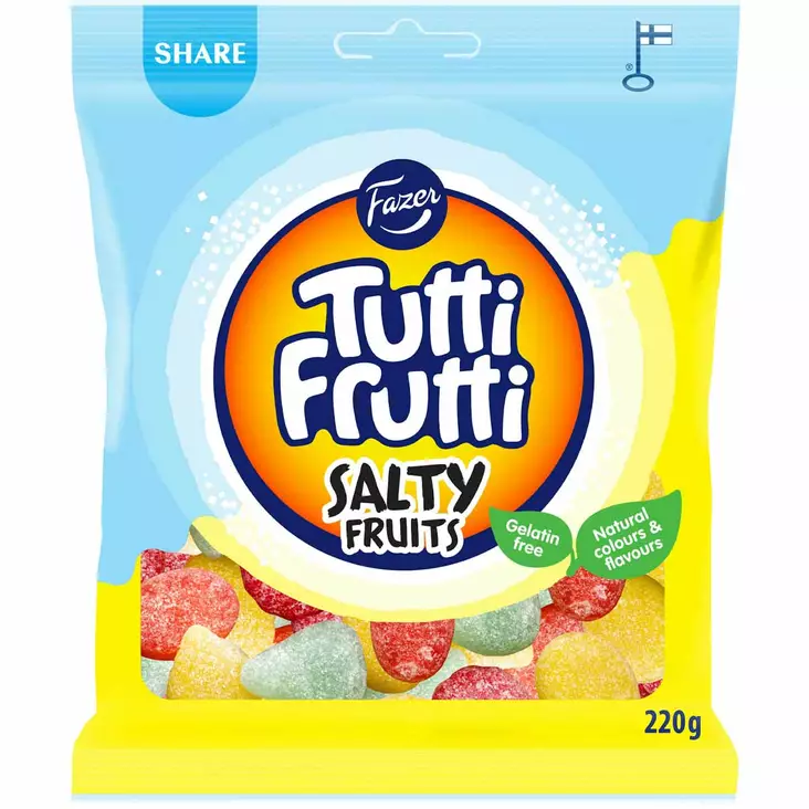 Fazer tutti frutti salty fruits - Karkkipussit - 6416453066625 - 1