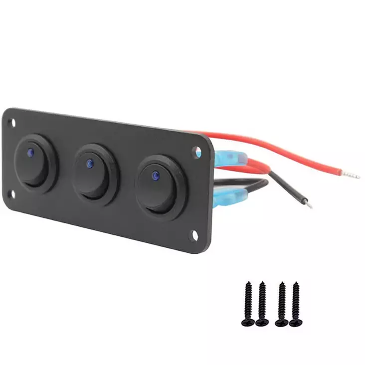 3 osainen usb kytkinpaneeli autoon - Caravan 12V sähkösennustarvikkeet - 6438471352115 - 1