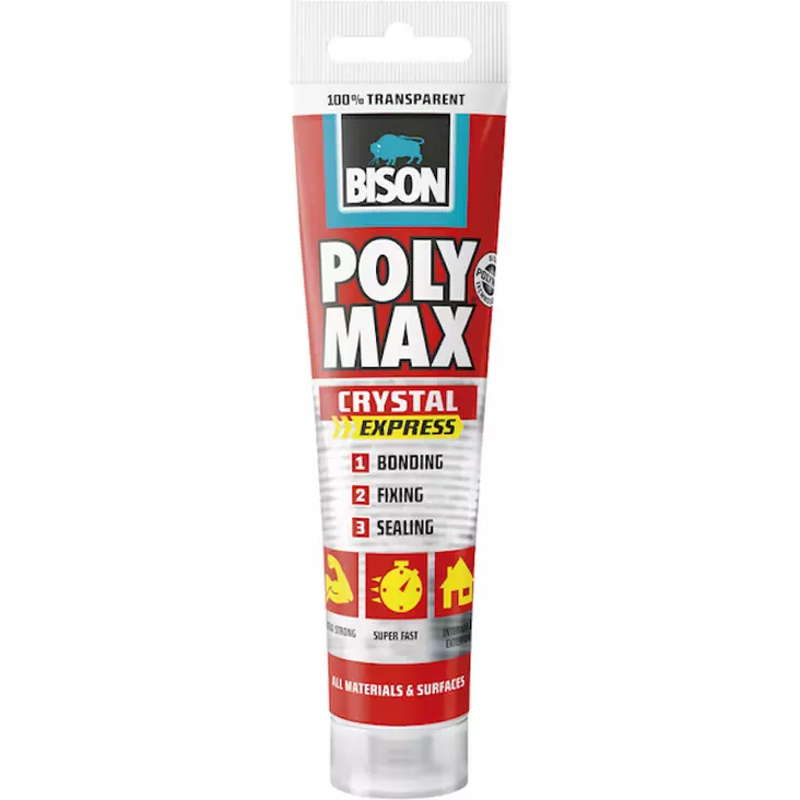Bison asennusliima poly max crystal 115g - Epoksit, muoviliimat ja yleisliimat - 8710439307855 - 1