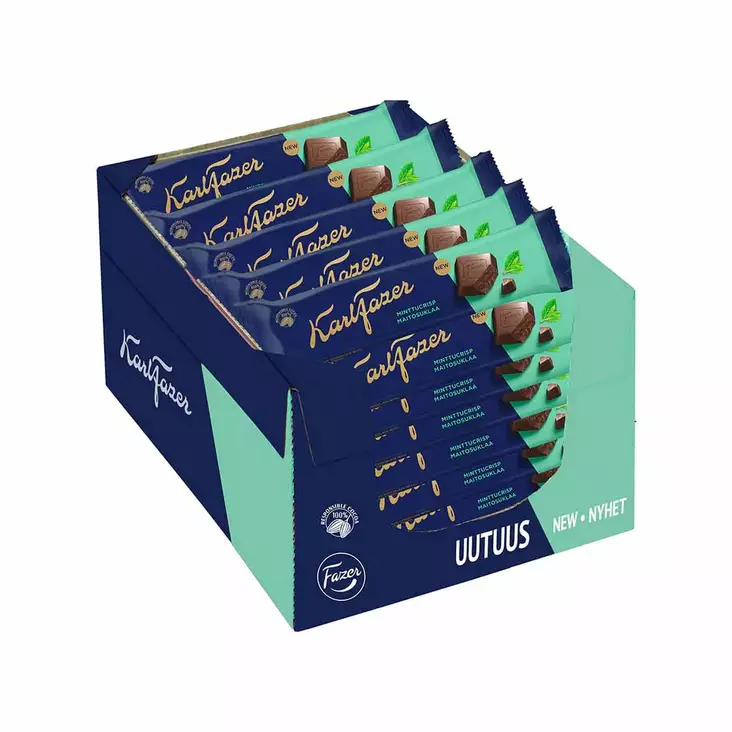 Minttusuklaacrisp suklaapatukka tukkupakkaus 35x37g - Suklaalevyt ja konvehdit - 6416453420335 - 1