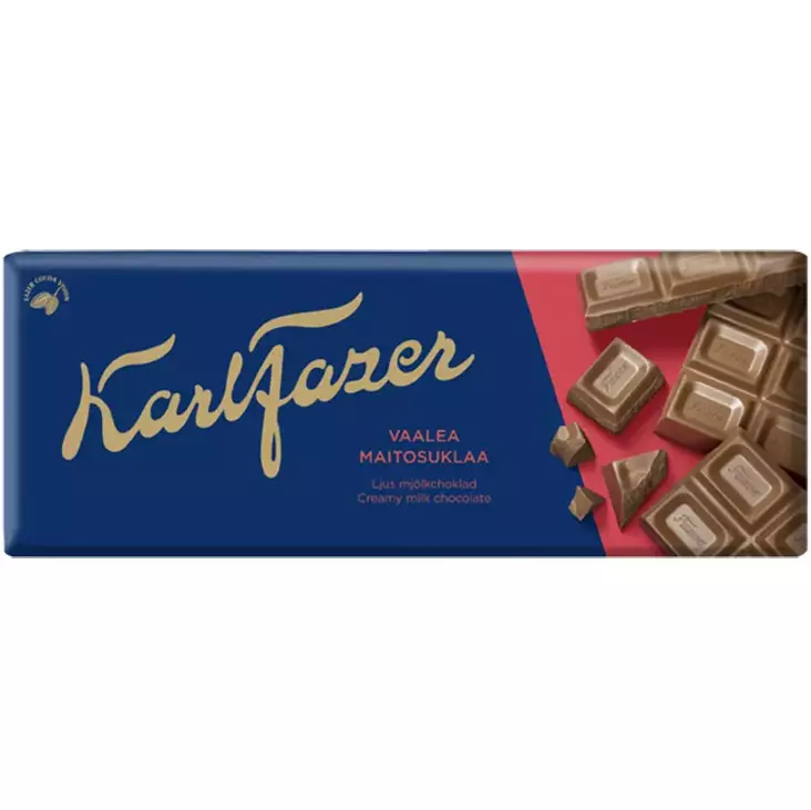 Karl fazer vaalea maitosuklaalevy 180 g pakkauksessaan - Suklaalevyt ja konvehdit - 6416453095045 - 1