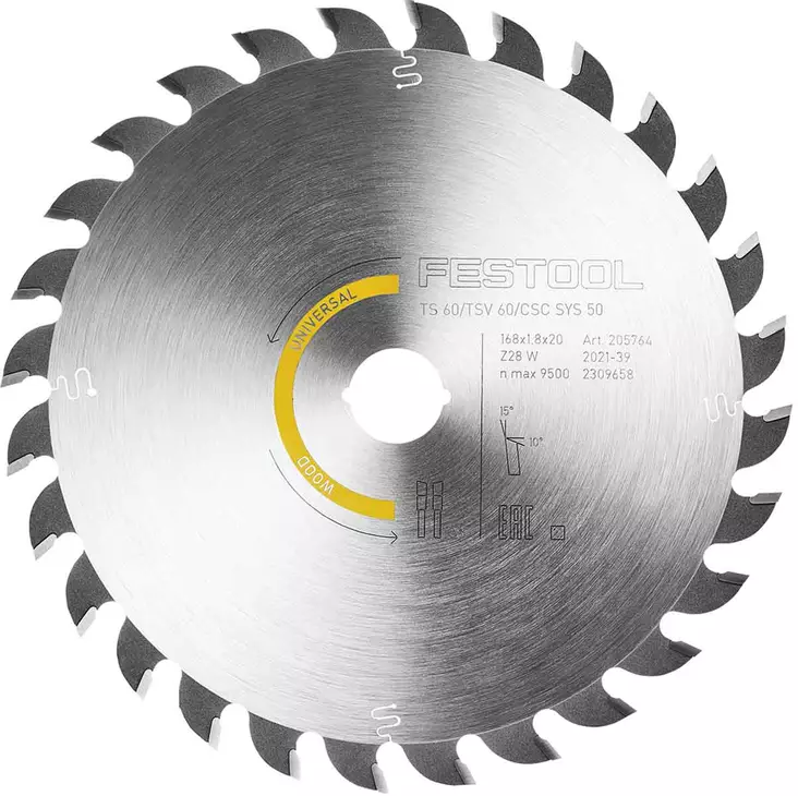 Universaali sahanterä puulle 168mm - Sirkkelinterät - 4014549390375 - 1
