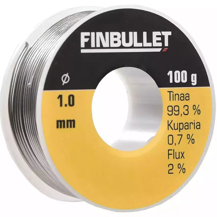 Juotostina 100 g 1,0 mm rullalla - Juotostinat ja juotostarvikkeet - 6438152023525 - 1