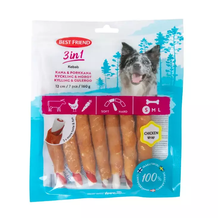 Kierrerulla 3in1 kebab kana & porkkana 160g - Koiran puruluut, purutikut ja pururullat - 5700551172175 - 1