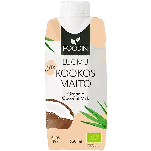 luomu kookosmaito foodin 330 ml - Virvoitusjuomat - 6430051825415 - 1