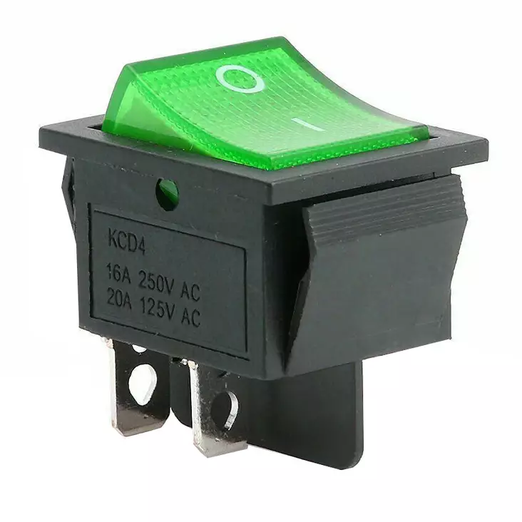 Laitekytkin merkkivalolla on off 4 pin vihreä - Auton katkaisimet - 6438471272505 - 1